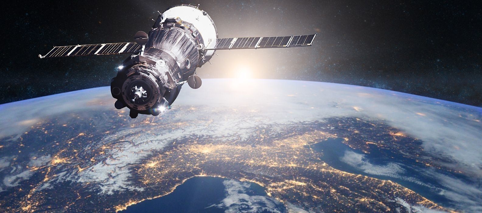 A satellite in space above the earth